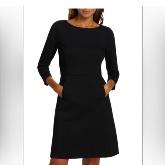 SPANX Dresses & Skirts - SPANX Black Midi A-Line Dress with 3/4 Sleeves Size XS NWT